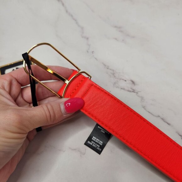 NWT Ted Baker Bright Pink Waist Belt Geniune Leather Gold Colored Hardwear XS main image 10